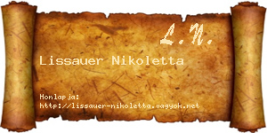 Lissauer Nikoletta névjegykártya