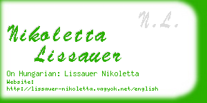 nikoletta lissauer business card